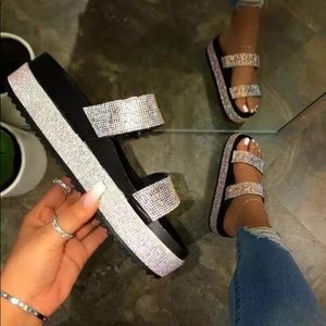 Sandals slides shoes bling